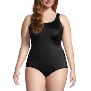 NWT Lands' End Womens Black One Piece Swimsuit Size 10